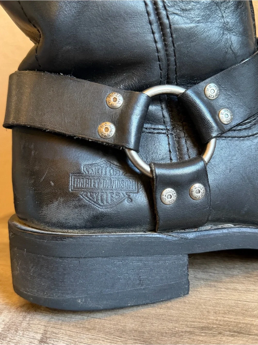 Harley Davidson Harness Square Toe Motorcycle Boots